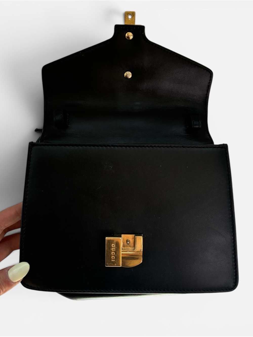 Gucci Sylvie Top-Handle Satchel with Green and Red Web - Picture 12 of 13